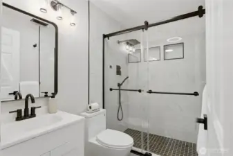 Modern bathroom with sleek shower design