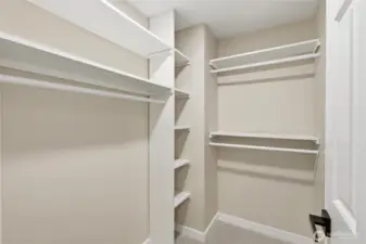 Large walk-in closet with ample storage space