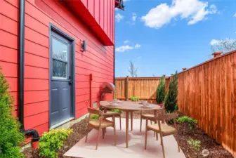 The fenced yard is the perfect spot to entertain family or friends.