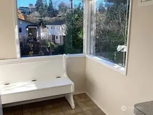 Kitchen eating-nook with territorial view.