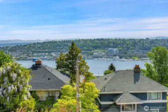 View of Lake Union and the Cascades
