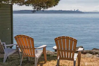 sitting area at private community beach