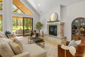 Livingroom with cozy fireplace