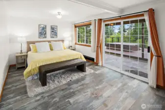 Lower Level Primary Bedroom with Large Deck and Hot Tub