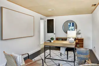 Lower level bedroom can be used as a studio space or home office.