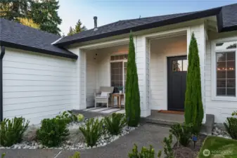 A welcoming covered patio—perfect for relaxing and watching the world go by.