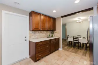 enter garage through kitchen