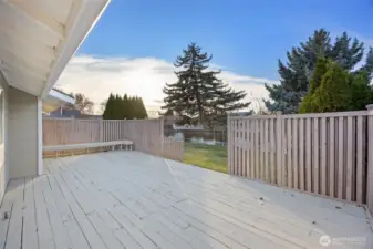 Spacious back deck for all your entertaining needs