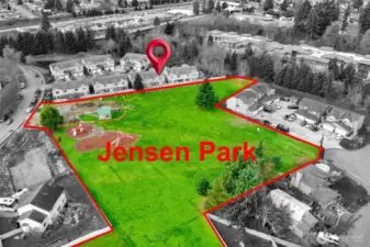 Lovely green space behind the home. No neighbors to worry about out your back door!