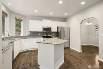 Kitchen Opening to Dining Room & Pantry to Right of Doorway