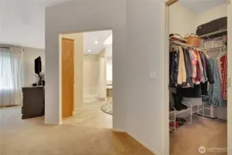 walk in closet and separate bathroom.