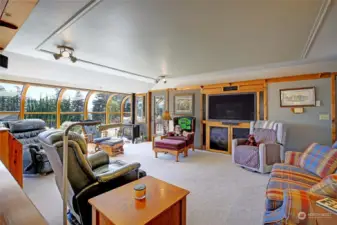 Great Room w/ Fireplace and Wrap-Around Deck~