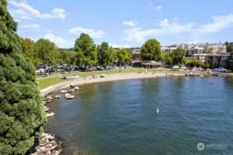 Downtown Kirkland public parks  and waterfront close by