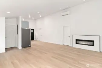 Living room. Electric fireplace.