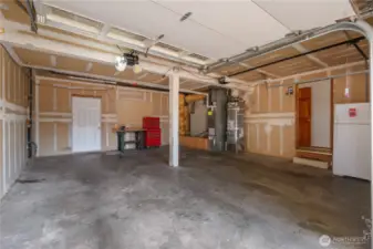 Large two-car garage.
