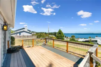 Deck view of Seattle Mt Rainier and Blake Island