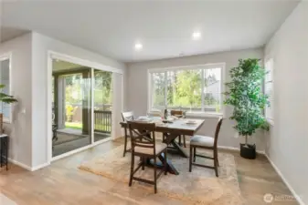 sliding door to the private patio, beautiful view of the green belt.