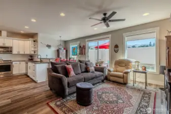 Open concept - living room with high ceilings
