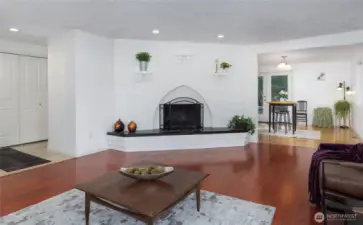wood burning fireplace