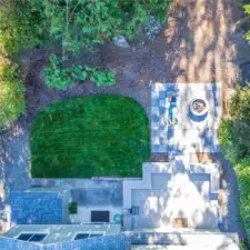 Aerial view of backyard