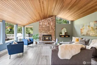 Living room with Gas fireplace