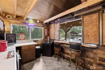 Inside of outdoor bar