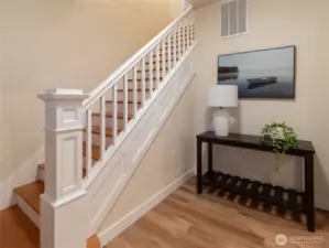 Front Entry has plenty of space for guest to take off their coats, feel warmed and welcomed to your charming abode!