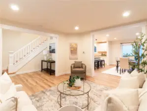 Large openings to each room gives an impressive appeal to this space!