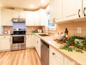 Undermount stainless steel sink, can lights and warm LVP flooring are a few more updated to mention.