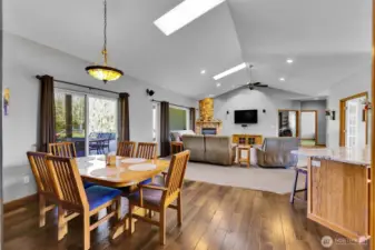 Living room and dining area