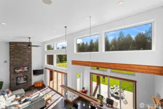 view looking down from the loft