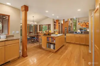 Views from the Kitchen out towards the great room and dining areas