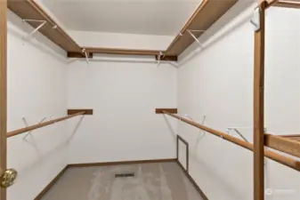 Primary walk-in closet.