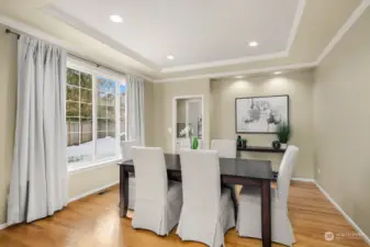 Romantic dining room could seat many friends and family.