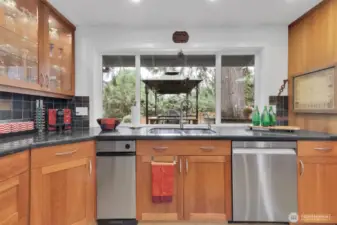 Built in trash compactor. Stainless appliances.