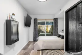 Lower level bedroom with outdoor access