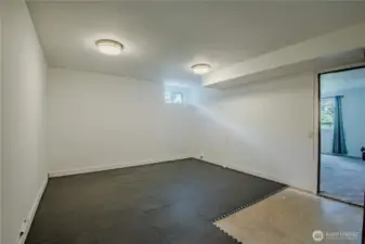 spacious 17 x 13 lower level room - perfect for a bedroom, office or hobby room!