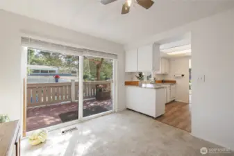 Extra wide deck off the kitchen