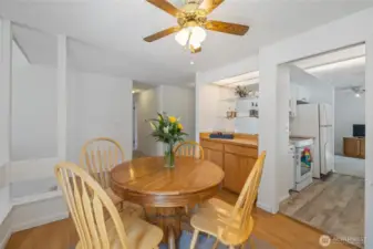 view of the dining room off the kitchen