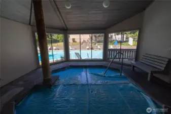Indoor hot tub in the clubhouse