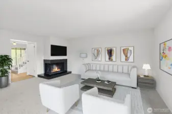 Virtually staged living room.