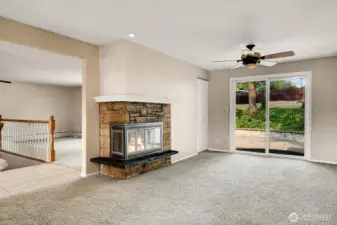 Formal Dining room with fireplace.