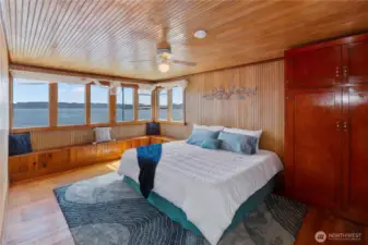 Primary Bedroom where you can see Mt Rainier