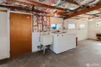 Basement utility room and massive storage area!