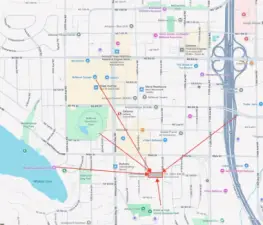 Proximity Map to Downtown Bellevue Area