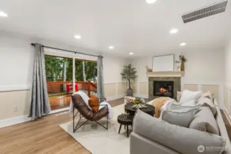 Family Room with brand new flooring