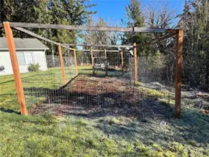 Fenced garden area for your fresh veggies and berries.