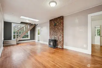 Living room, Stairs to second floor