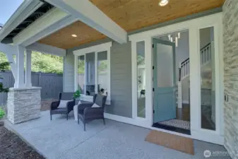 Spacious, covered front entry.