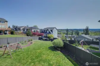 Fully fenced backyard.